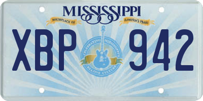 MS license plate XBP942