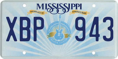 MS license plate XBP943