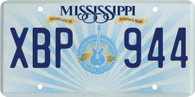 MS license plate XBP944