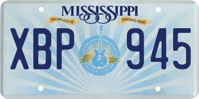 MS license plate XBP945