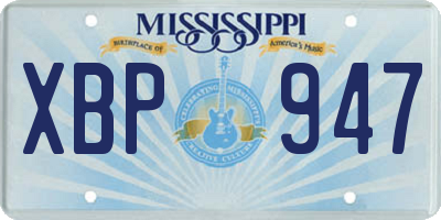 MS license plate XBP947
