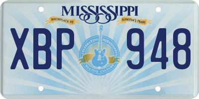 MS license plate XBP948
