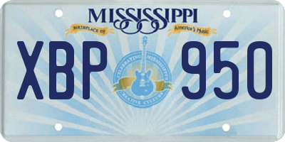 MS license plate XBP950