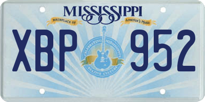 MS license plate XBP952