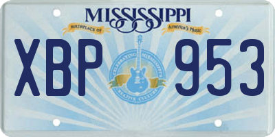 MS license plate XBP953