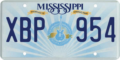 MS license plate XBP954