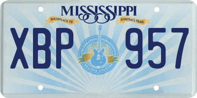 MS license plate XBP957