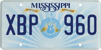 MS license plate XBP960