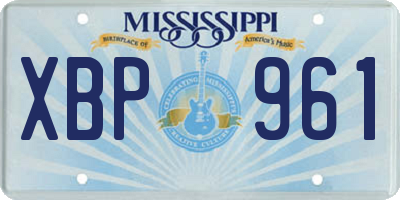MS license plate XBP961