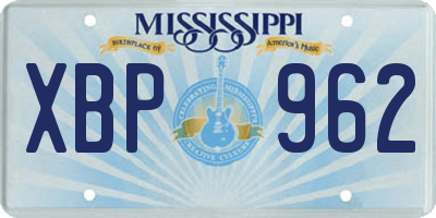 MS license plate XBP962