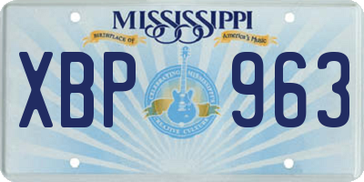 MS license plate XBP963