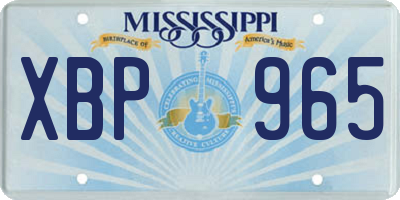 MS license plate XBP965