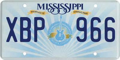 MS license plate XBP966