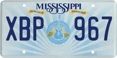 MS license plate XBP967