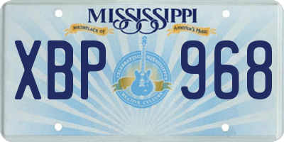 MS license plate XBP968
