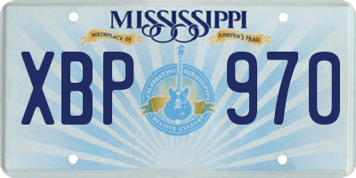 MS license plate XBP970
