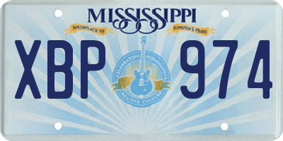 MS license plate XBP974