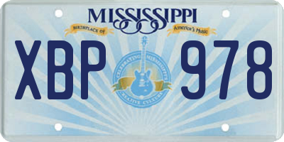 MS license plate XBP978