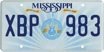 MS license plate XBP983