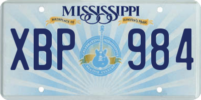 MS license plate XBP984
