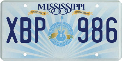 MS license plate XBP986