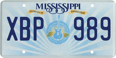 MS license plate XBP989