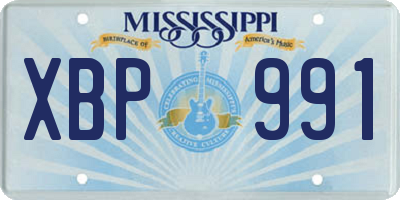 MS license plate XBP991