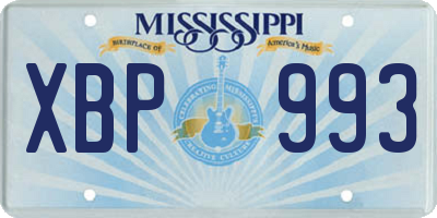 MS license plate XBP993