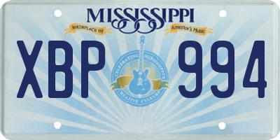 MS license plate XBP994