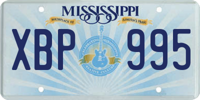 MS license plate XBP995