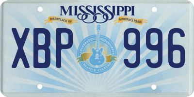 MS license plate XBP996