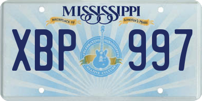 MS license plate XBP997