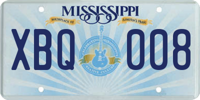 MS license plate XBQ008