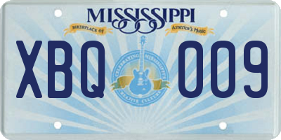 MS license plate XBQ009