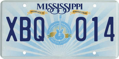 MS license plate XBQ014