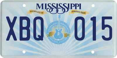 MS license plate XBQ015