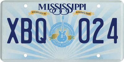 MS license plate XBQ024