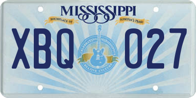 MS license plate XBQ027