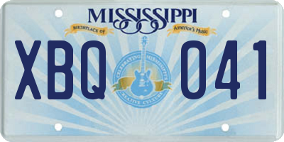MS license plate XBQ041