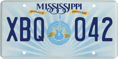 MS license plate XBQ042