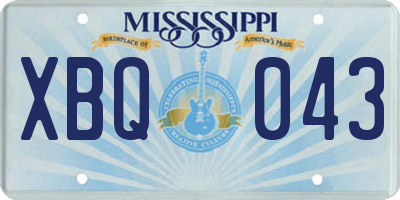 MS license plate XBQ043