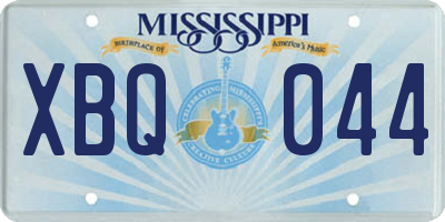 MS license plate XBQ044