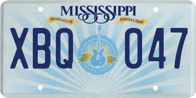 MS license plate XBQ047