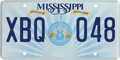MS license plate XBQ048