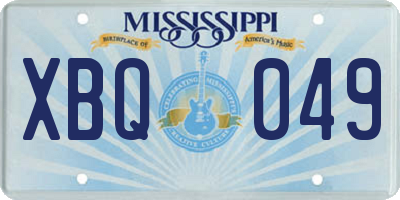 MS license plate XBQ049