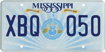 MS license plate XBQ050