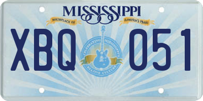 MS license plate XBQ051