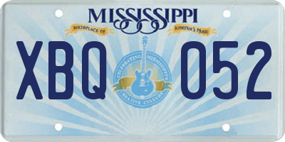 MS license plate XBQ052