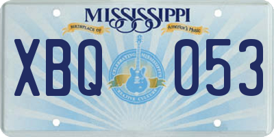 MS license plate XBQ053