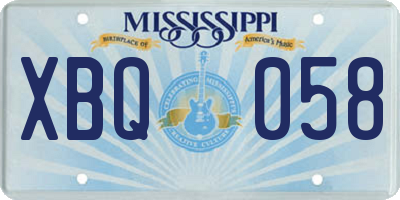 MS license plate XBQ058